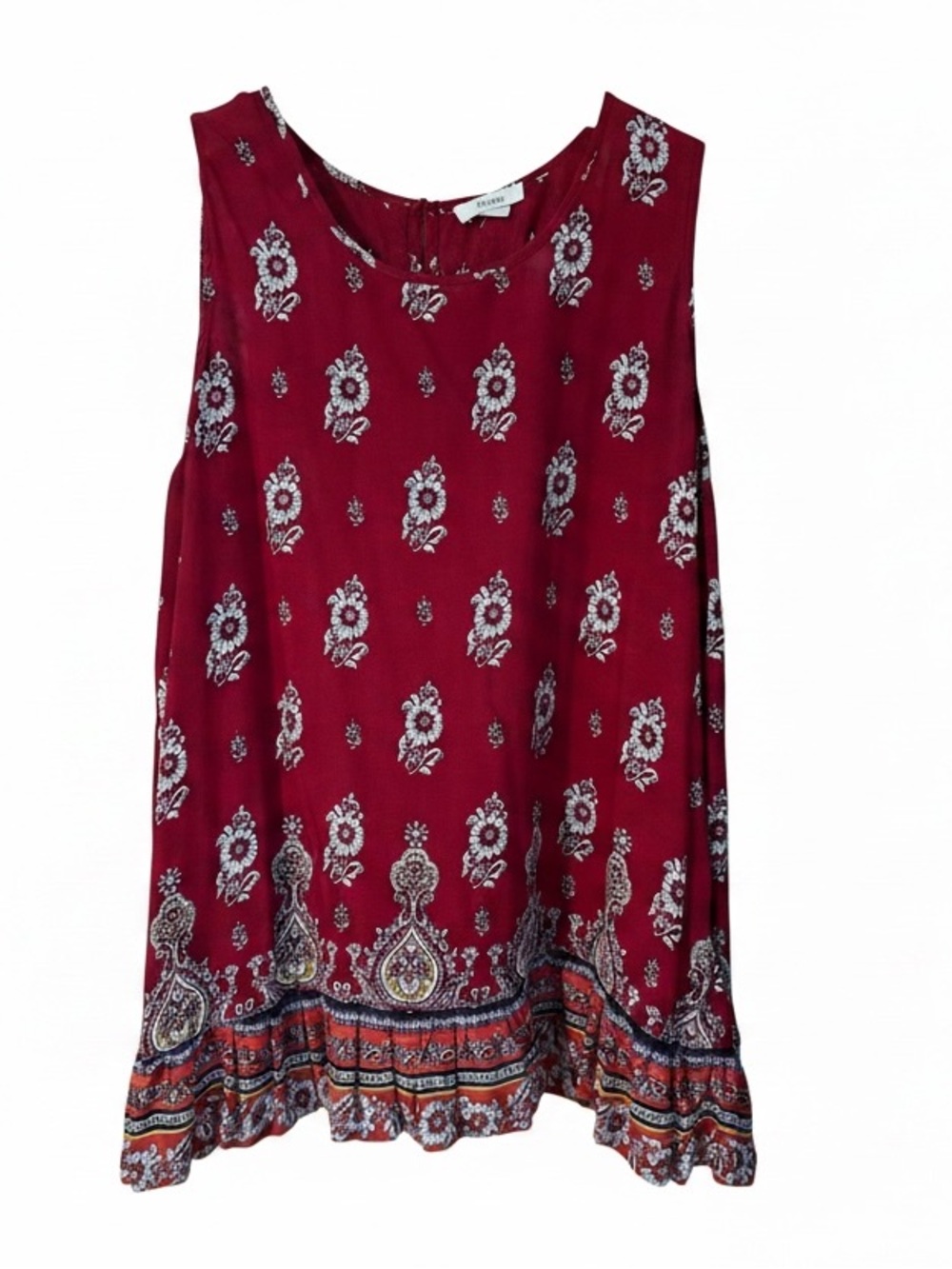 beachlunchlounge Sunflower Paisley Sleeveless Tunic Back Split Detail